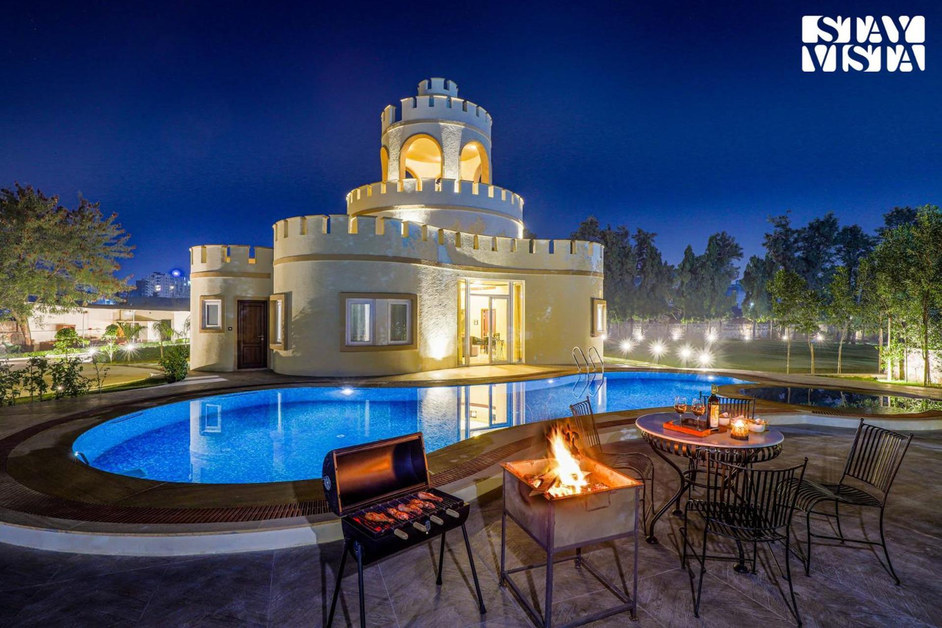 Stayvista'S Mystic Castle With Terrace, Swimming Pool, Lawn With Gazebo Jaipur Buitenkant foto