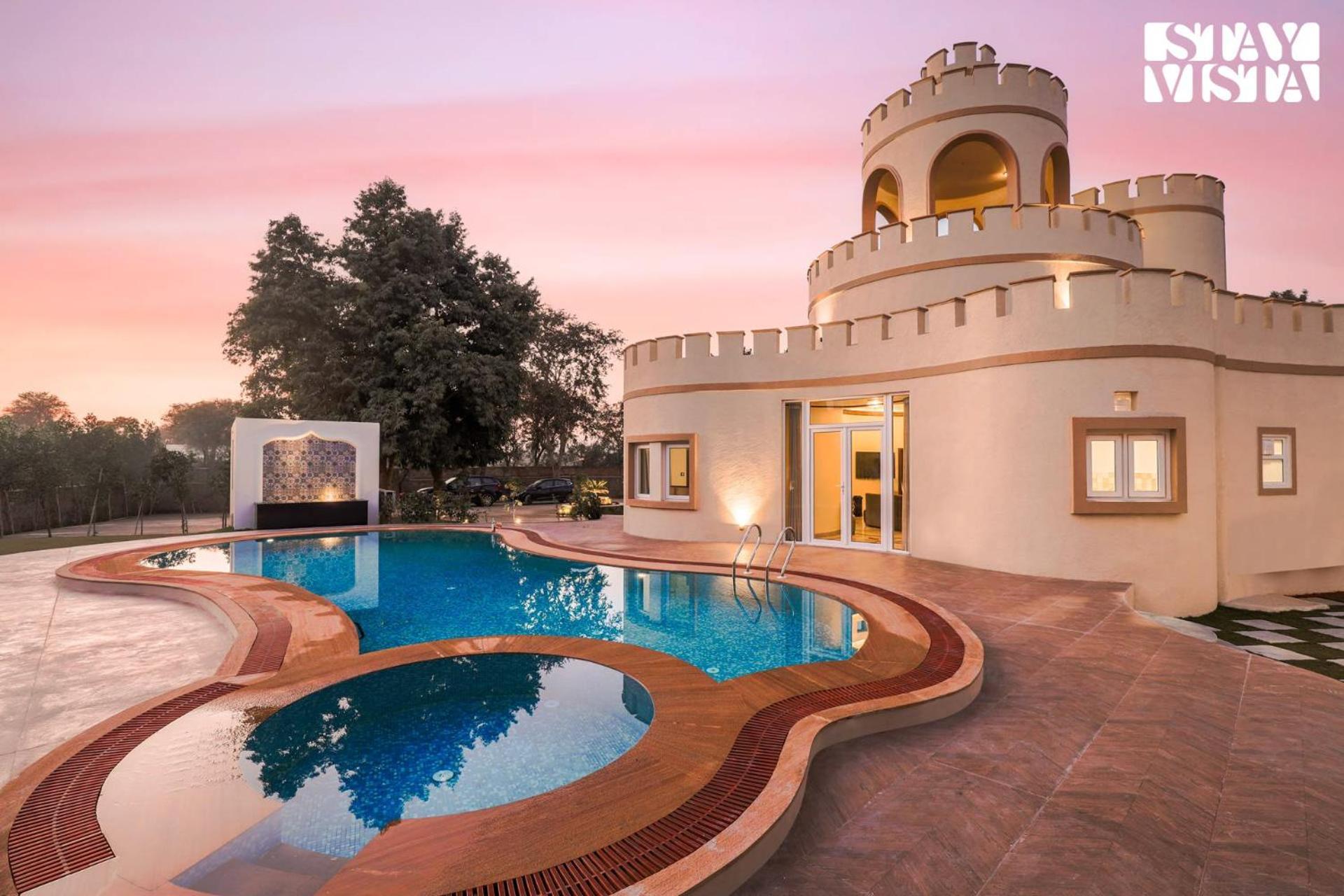 Stayvista'S Mystic Castle With Terrace, Swimming Pool, Lawn With Gazebo Jaipur Buitenkant foto
